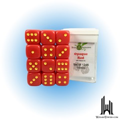 SET OF 12D6 DICE: OPAQUE RED/YELLOW